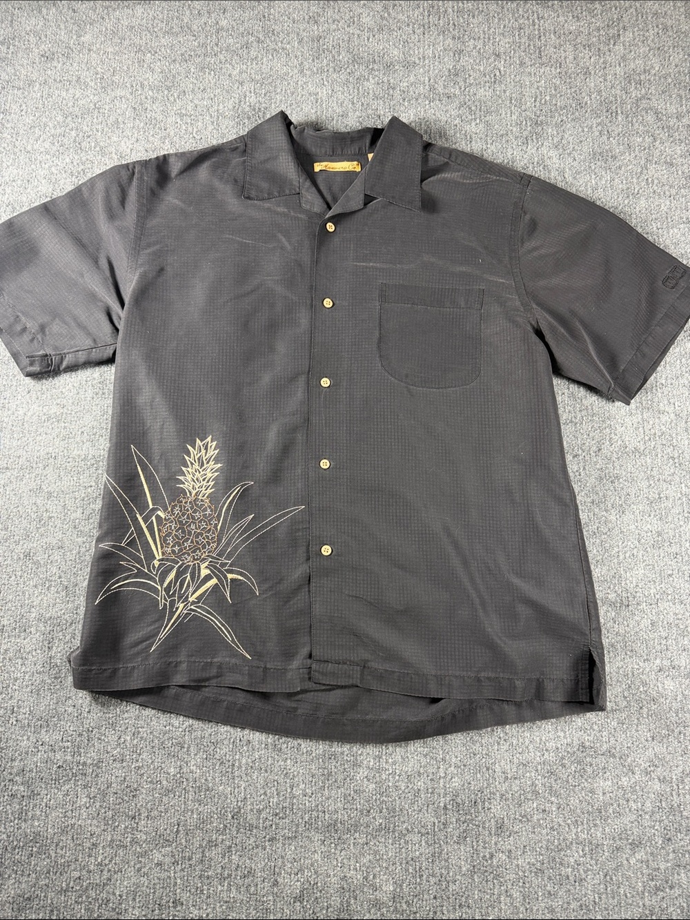 The Havanera Co Shirt Men’s M Blue Embroidered Rayon Retro Button Down